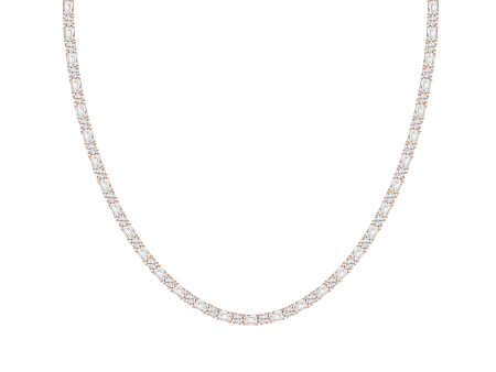 Classic Round and Emerald Cut Tennis Necklace Sale