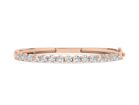 Round Cut Diamond Hinged Bangle Online now