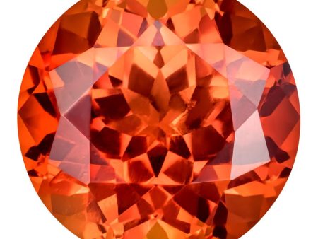 0.35 Carat Round Cut Lab-Created Padparadscha Hot on Sale