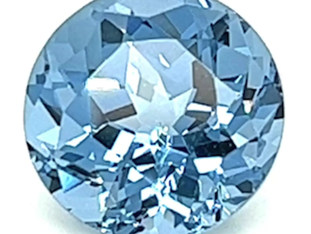 0.43 Carat Round Cut Lab-Created Aqua Blue Spinel on Sale