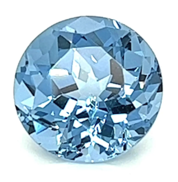 0.43 Carat Round Cut Lab-Created Aqua Blue Spinel on Sale