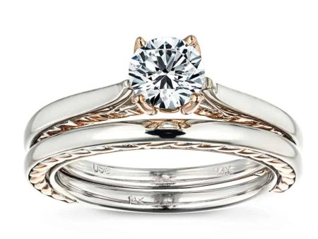 Burnside Two Tone Wedding Ring Set Cheap