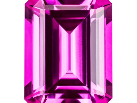 0.33 Carat Emerald Cut Lab-Created Pink Champagne Sapphire Fashion