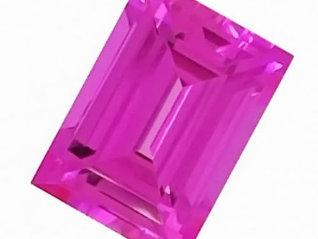 0.40 Carat Baguette Cut Lab-Created Pink Sapphire For Sale