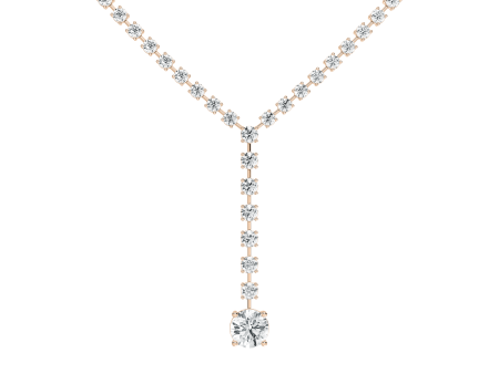 Diamond Tennis Necklace with Solitaire Drop Discount