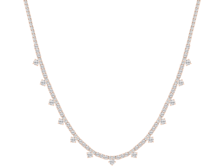 Diamond Tennis Necklace with Dangles Online Hot Sale