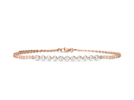 Round Cut 11 Stone Chain Bracelet Hot on Sale