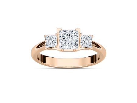 Classic Princess Three Stone Ring Online Hot Sale