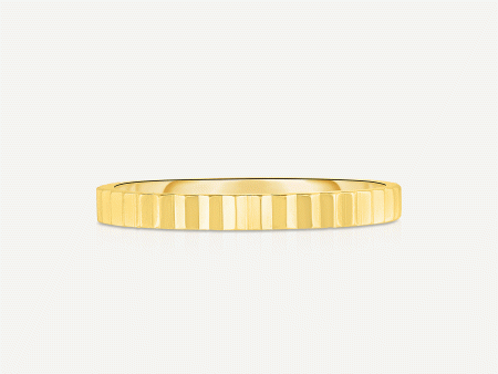 Fluted Gold Stackable Ring Cheap